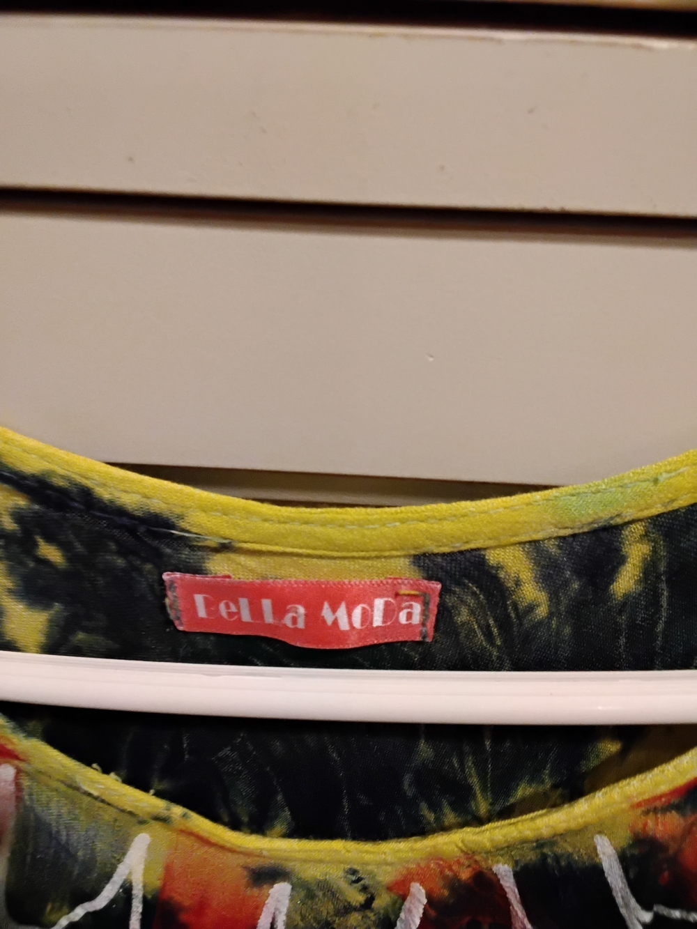 Sleeveless Tie-Dye Floral Swing Dress in Yellow, Teal & Red by - Picture 2 of 6